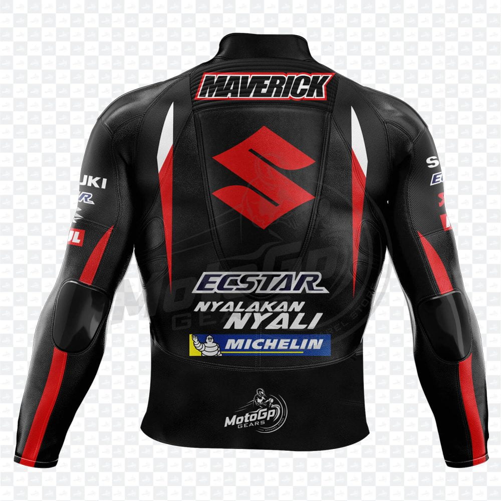 Suzuki Maverick Vinale 2016 Black Leather Jacket Motogp Jacket MotoGP Gears