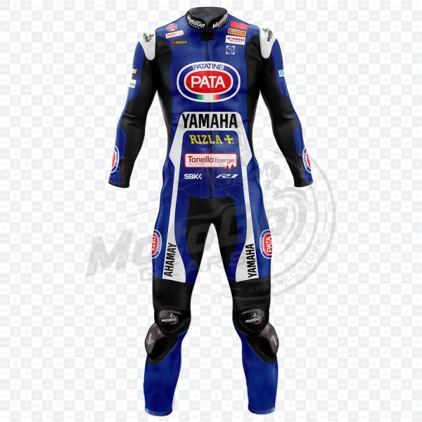 Yamaha Racing Suit – Blue Leather Biker Suit