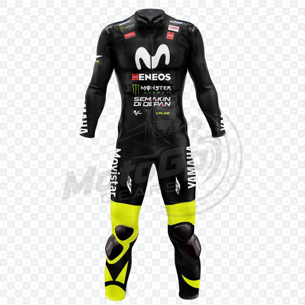 Yamaha Valentino Rossi 2018 Motorcycle Black Leather Suit