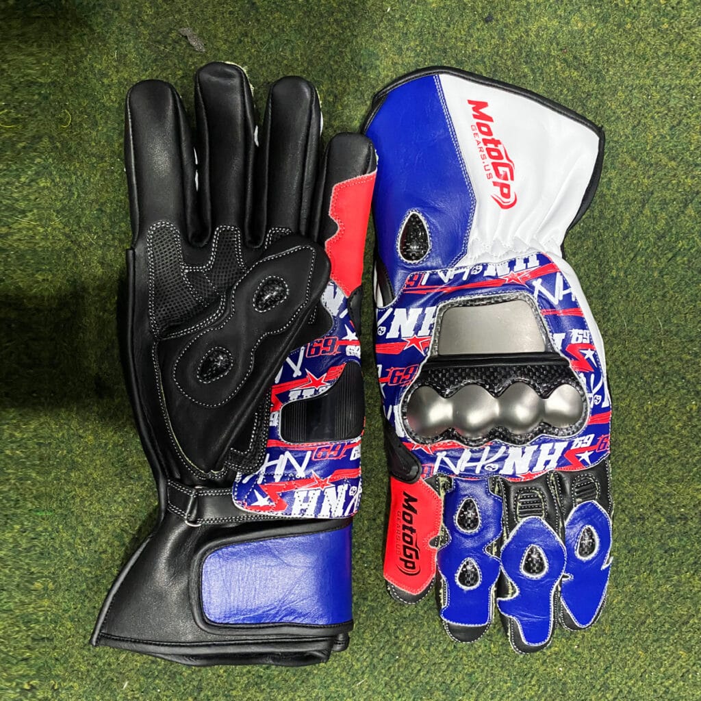 Multi Brand Motorcycle Racing Gloves – Black / Red / Blue / White – view 2