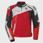 Ducati Red White Motorbike Leather Jackets